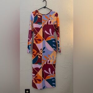 Latino Heritage Month, Multicolor Long Sleeve Dress, Sz S NWT
